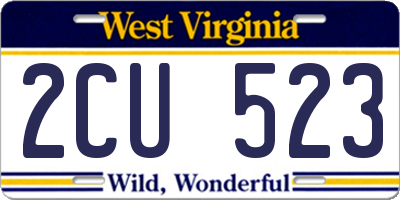 WV license plate 2CU523