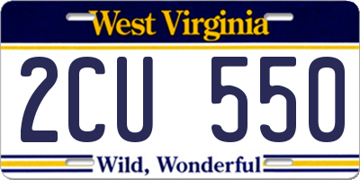 WV license plate 2CU550