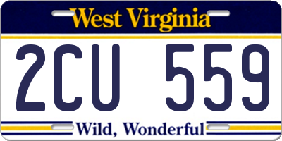 WV license plate 2CU559