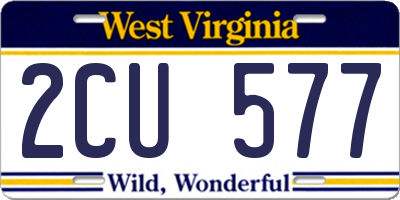 WV license plate 2CU577