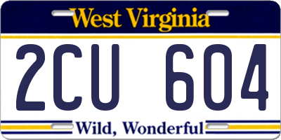 WV license plate 2CU604