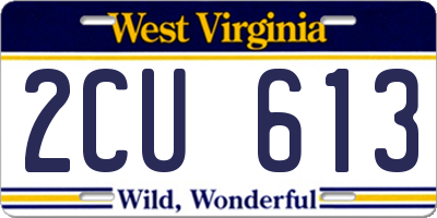 WV license plate 2CU613