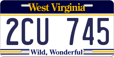 WV license plate 2CU745