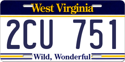 WV license plate 2CU751