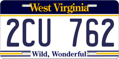 WV license plate 2CU762