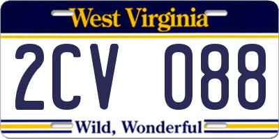 WV license plate 2CV088