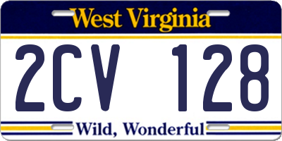 WV license plate 2CV128