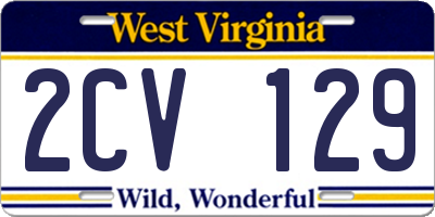 WV license plate 2CV129