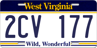 WV license plate 2CV177