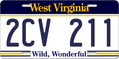 WV license plate 2CV211