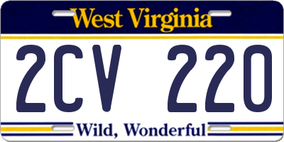 WV license plate 2CV220