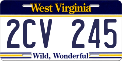 WV license plate 2CV245