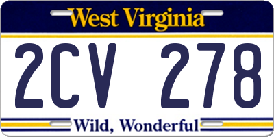 WV license plate 2CV278