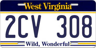 WV license plate 2CV308