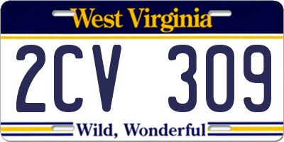 WV license plate 2CV309
