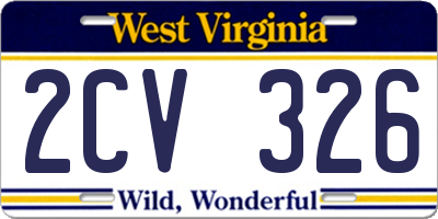 WV license plate 2CV326
