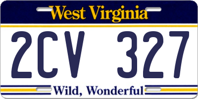 WV license plate 2CV327