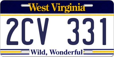 WV license plate 2CV331
