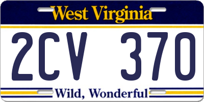 WV license plate 2CV370