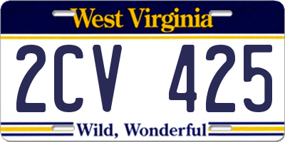 WV license plate 2CV425