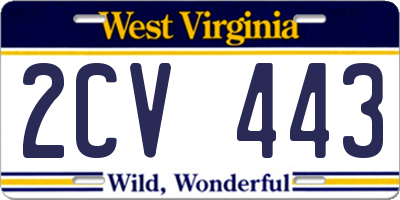 WV license plate 2CV443