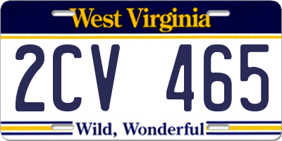 WV license plate 2CV465