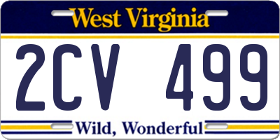 WV license plate 2CV499