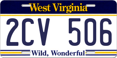 WV license plate 2CV506