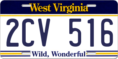WV license plate 2CV516
