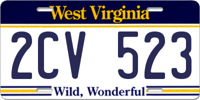 WV license plate 2CV523