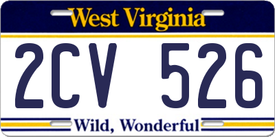 WV license plate 2CV526