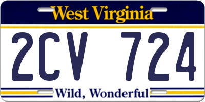 WV license plate 2CV724