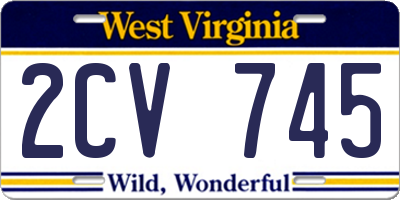WV license plate 2CV745