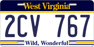 WV license plate 2CV767