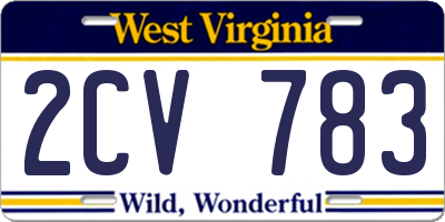 WV license plate 2CV783