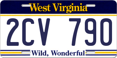 WV license plate 2CV790
