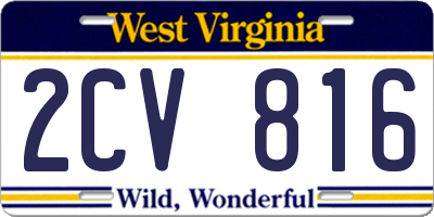 WV license plate 2CV816