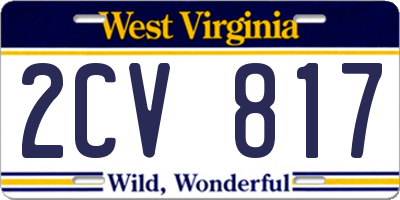 WV license plate 2CV817