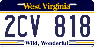 WV license plate 2CV818