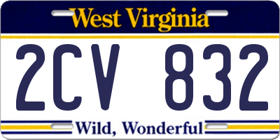 WV license plate 2CV832