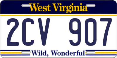 WV license plate 2CV907
