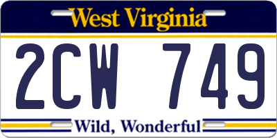 WV license plate 2CW749