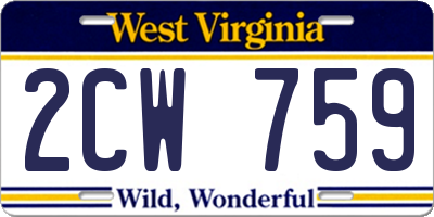 WV license plate 2CW759
