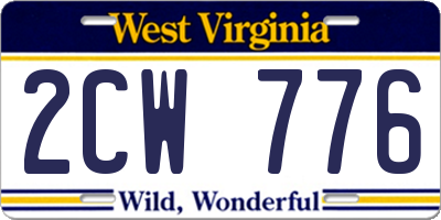 WV license plate 2CW776