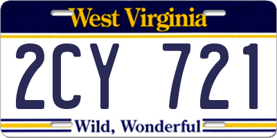 WV license plate 2CY721