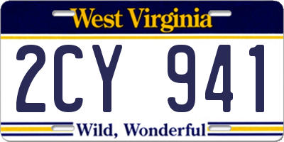 WV license plate 2CY941