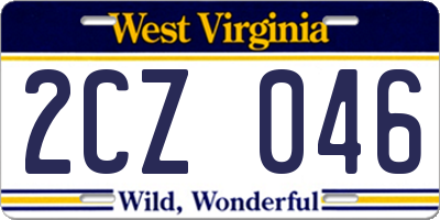 WV license plate 2CZ046