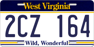 WV license plate 2CZ164