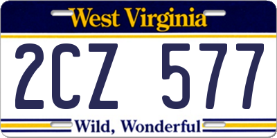 WV license plate 2CZ577