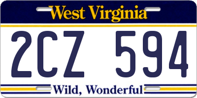 WV license plate 2CZ594